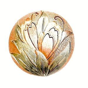 Vintage Brooch Floral Tulip Multi Colors Pinks Women’s Metal Pin